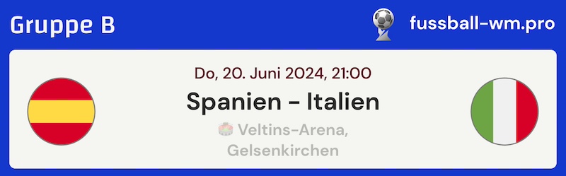 Spanien vs. Italien, 20.6, EM-Spiel