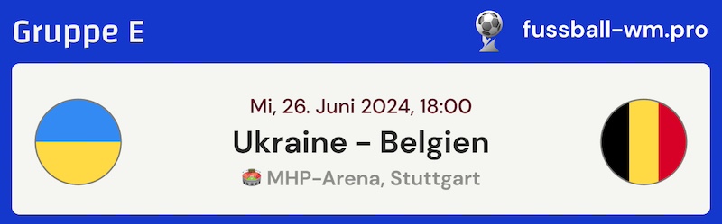EM-Tipp: Ukraine - Belgien, 26.6