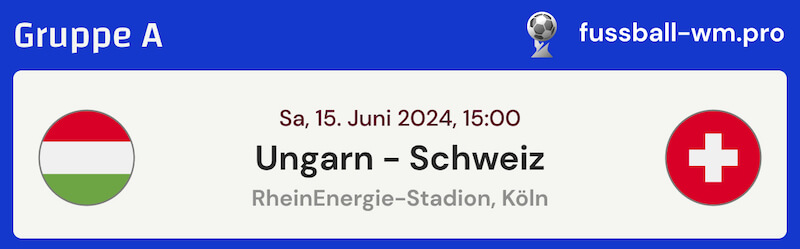 Tipp zu Ungarn gegen die Schweiz am 15.6.2024