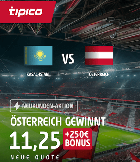 Boost zu Kasachstan gegen Österreich bei Tipico