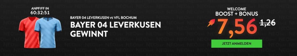 500% bessere Quoten für deine Leverkusen Bochum Wette bei Neobet!