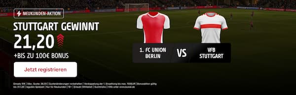 800% Boost für deine Union Berlin Stuttgart Wette bei Tipico