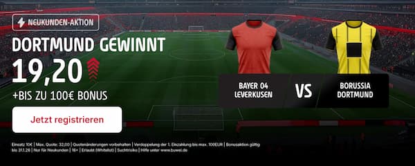 700% bessere BVB Quote bei Tipico auf Sieg in Leverkusen