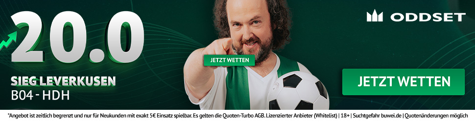 20er Quote bei Oddset auf Leverkusen besiegt Heidenheim