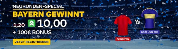 10er Quote bei Merkur Bets auf Bayern besiegt Boca Juniors