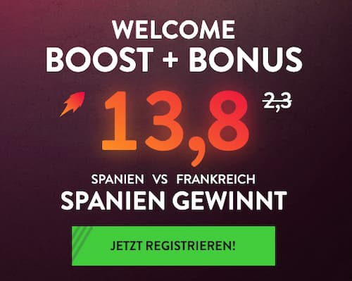 500% bessere Quote auf Spanien gewinnt gegen Frankreich bei Neobet