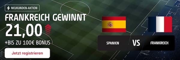 21er Quote auf Frankreich besiegt Spanien im Nations League Halbfinale bei Tipico