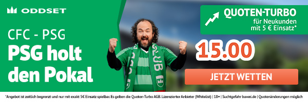 Quote 15 bei Oddset auf PSG gewinnt Klub WM