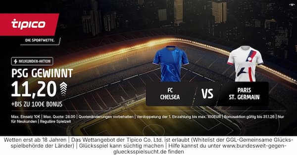 Quote 11.20 bei Tipico auf PSG gewinnt Klub WM Finale