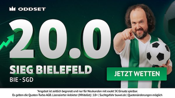 20er Quote bei Oddset auf Bielefeld besiegt Dresden