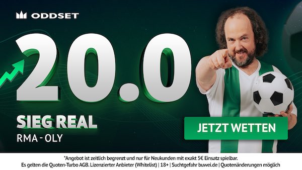 20er Quote bei Oddset auf Real besiegt Marseille