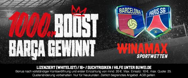 Winamax Boost zu Barca PSG