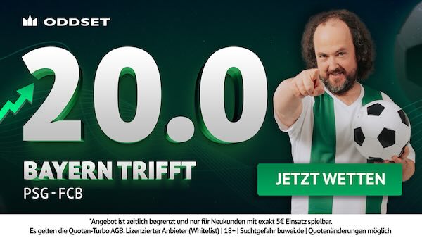 Bayern trifft gegen PSG zu Quote 20