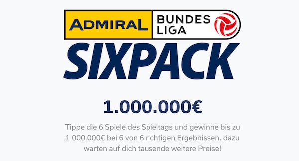 beim admiral bundesliga sixpack 1 million euro und tolle preise gewinnen