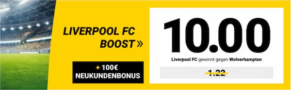 10er Quote bei Interwetten auf Liverpool-Sieg gegen Wolverhampton