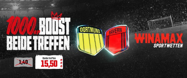 15er Quote bei Winamax zum Duell Dortmund vs Bayern