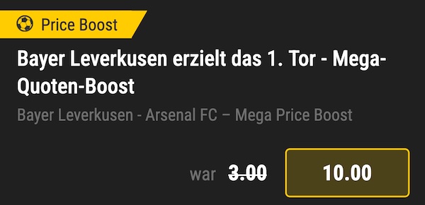 bwin mega price boost für leverkusen arsenal wetten