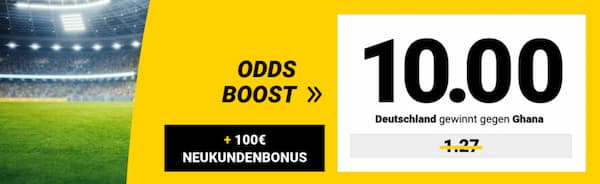 10er Quote bei Interwetten auf Sieg Deutschland gegen Ghana