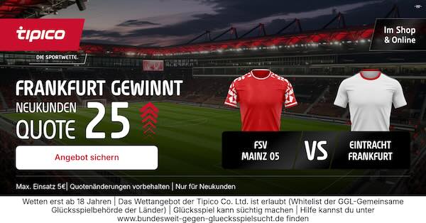 tipico boost auf frankfurt gewinnt gegen mainz