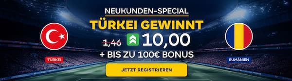 10er Quote bei Merkur Bets auf Sieg der Türkei über Rumänien