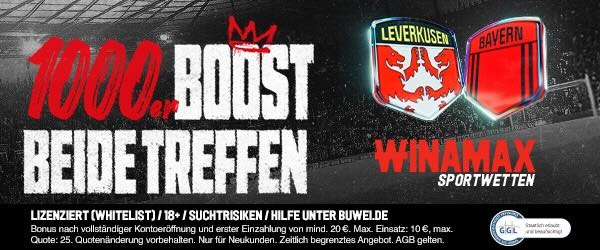 winamax 1000er boost auf beide treffen bei leverkusen bayern