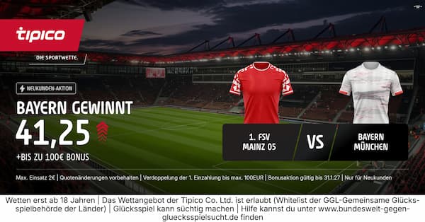 Tipico Boost zu Mainz vs Bayern, 25.04.