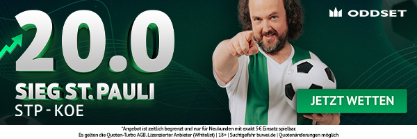 Quote 20 auf St. Pauli besiegt Köln bei ODDSET