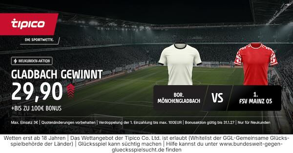 tipico boost auf gladbach gewinnt gegen mainz
