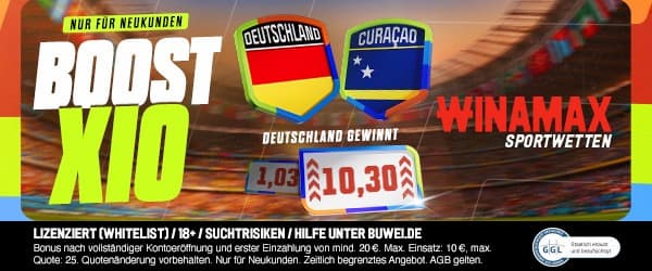 10er Quote bei Winamax auf Deutschland besiegt Curacao