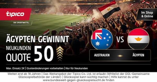 Australien Ägypten Quoten bei Tipico