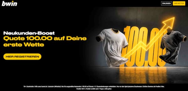 Bwin Boost Quote 100 auf ein Spiel deiner Wahl