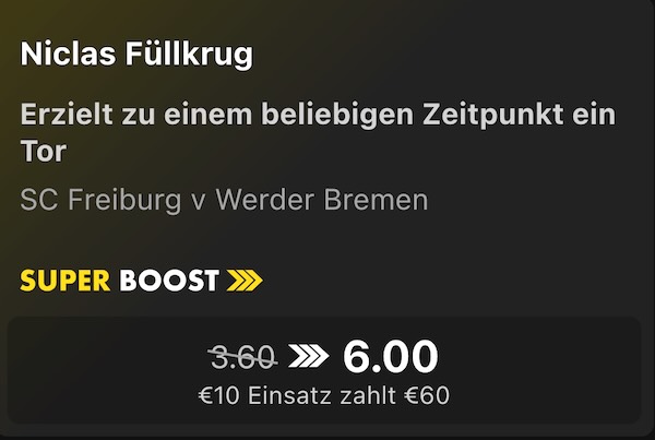 bet365 fc freiburg werder bremen super boost