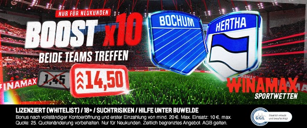 winamax 10er boost auf bochum und hertha treffen beide