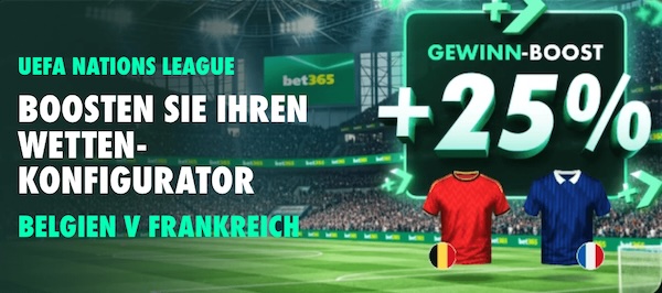 bet365 belgien frankreich gewinn boost