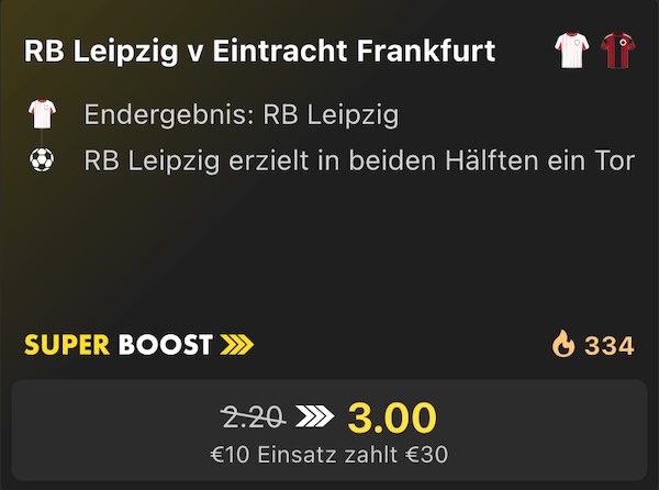 bet365 rb leipzig eintracht frankfurt super boost